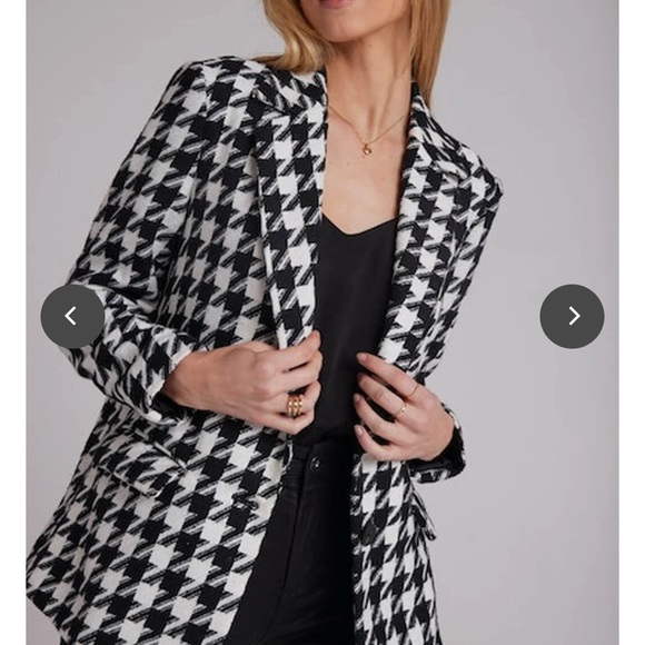 Bella Dahl Black and White Houndstooth Women's Blazer - Picture 1 of 6